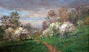 Jasper Francis Cropsey Apple Blossoms oil painting on canvas
